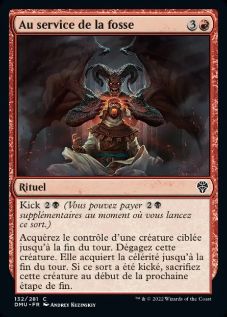 Au service de la fosse, carte Magic DMU 132 — extension Dominaria Uni