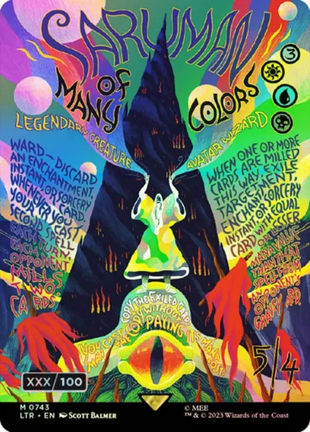Saruman le Multicolore, carte Magic LTR 743z — extension Le Seigneur des Anneaux : chroniques de la Terre du Milieu