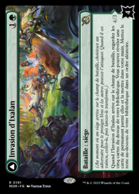 Invasion d'Ixalan // Régisaure belligérant, carte Magic MOM 191 — extension L'invasion des machines