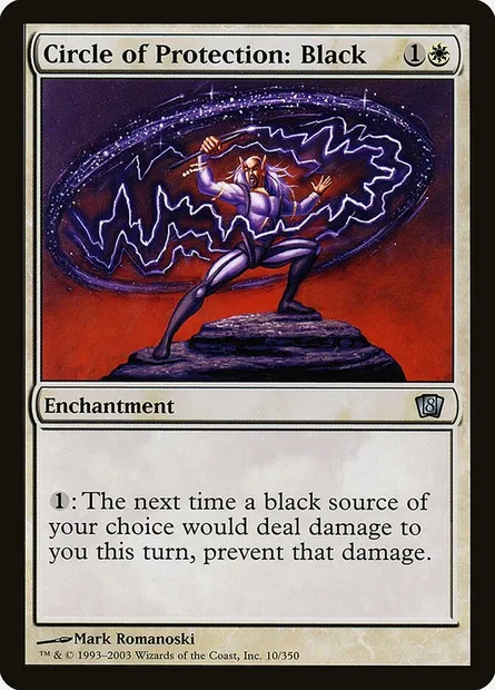 Cercle de protection : noir, carte Magic 8ED 10★ — extension Huitième Edition