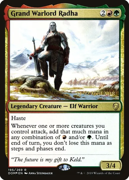 Grand Warlord Radha, Magic card PDOM 195s — Dominaria Promos set