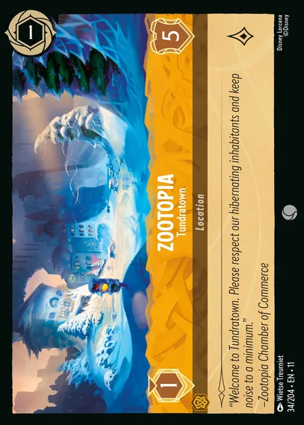 Zootopia - Tundratown, Disney Lorcana card CH11-034 — Winterspell set