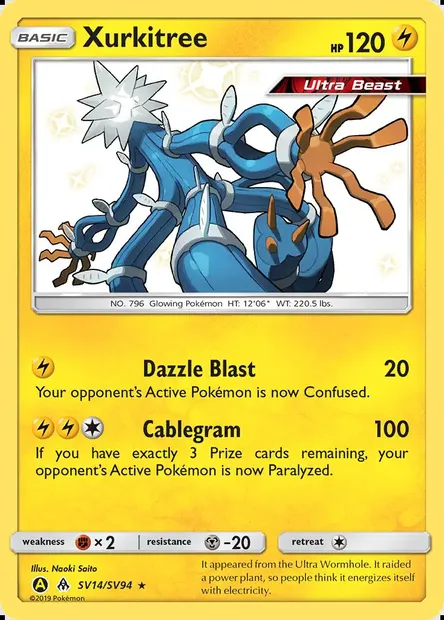 Xurkitree, Pokémon card SMA SV14 — Hidden Fates Shiny Vault set