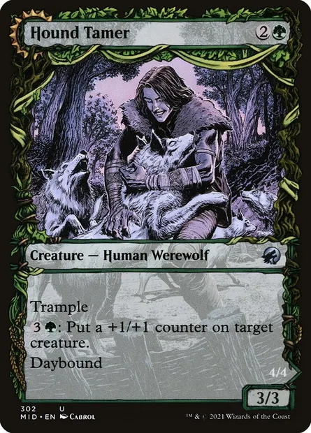 Hound Tamer // Untamed Pup, Magic card MID 302 — Innistrad: Midnight Hunt set