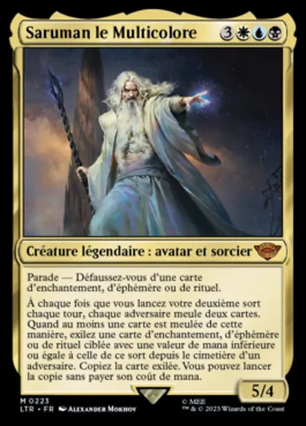 Saruman le Multicolore, carte Magic LTR 223 — extension Le Seigneur des Anneaux : chroniques de la Terre du Milieu