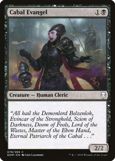 Cabal Evangel, Magic card DOM 78 — Dominaria set
