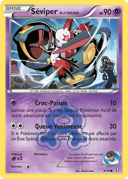 Séviper de la Team Aqua, carte Pokémon DCR 9 — extension Double Danger