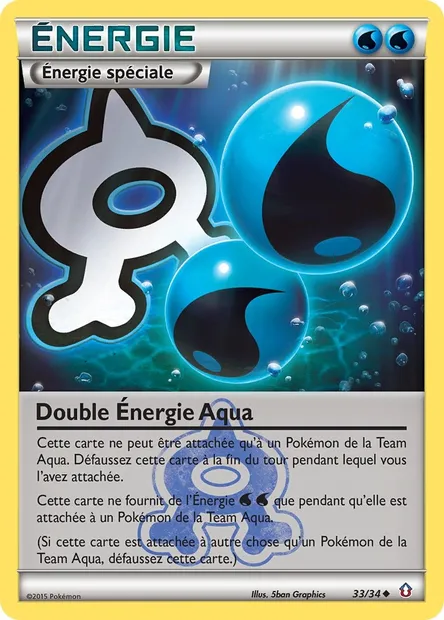 Double Énergie Aqua, carte Pokémon DCR 33 — extension Double Danger