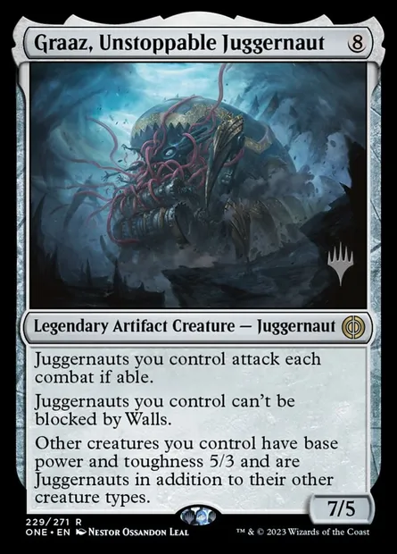 Graaz, Unstoppable Juggernaut, Magic card PONE 229p — Phyrexia: All Will Be One Promos set