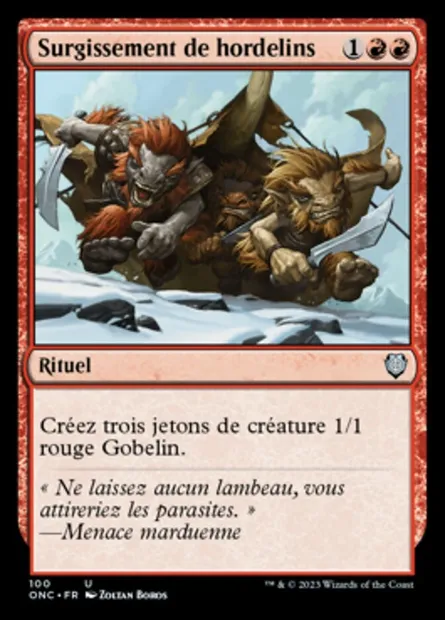 Surgissement de hordelins, carte Magic ONC 100 — extension Phyrexia: All Will Be One Commander