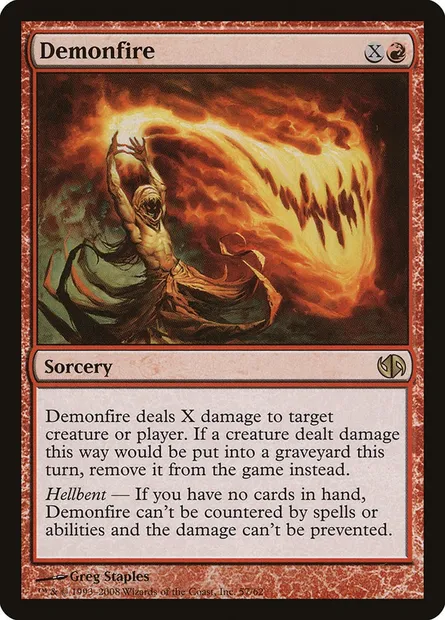 Demonfire, Magic card DD2 57 — Duel Decks: Jace vs. Chandra set