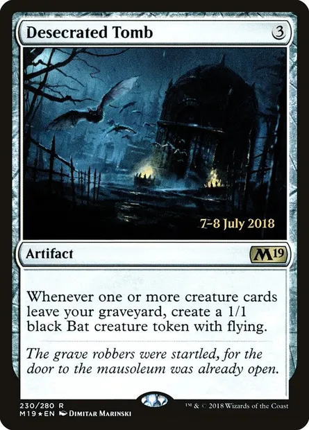 Desecrated Tomb, Magic card PM19 230s — Core Set 2019 Promos set