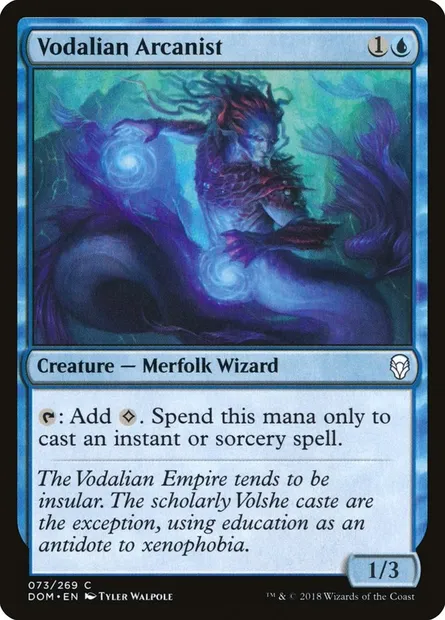 Vodalian Arcanist, Magic card DOM 73 — Dominaria set