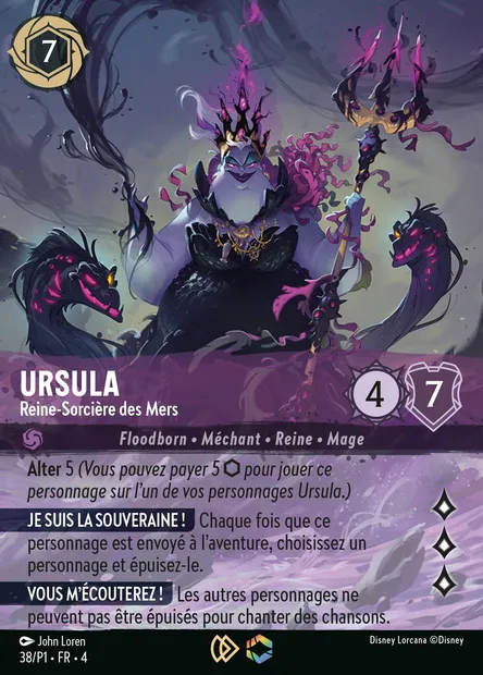 Ursula - Reine-Sorcière des Mers, carte Disney Lorcana P1-038 — extension P1