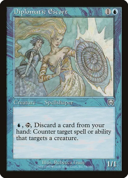 Escorte diplomatique, carte Magic MMQ 74 — extension Masques de Mercadia