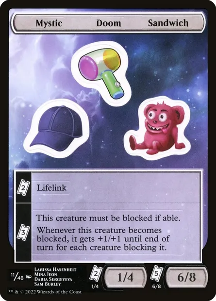 Mystic Doom Sandwich, carte Magic SUNF 11 — extension Unfinity Sticker Sheets