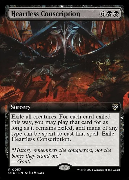 Heartless Conscription, Magic card OTC 57 — Outlaws of Thunder Junction Commander set