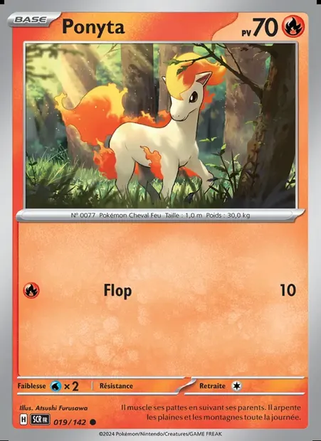 Ponyta, carte Pokémon SCR 019 — extension Couronne Stellaire
