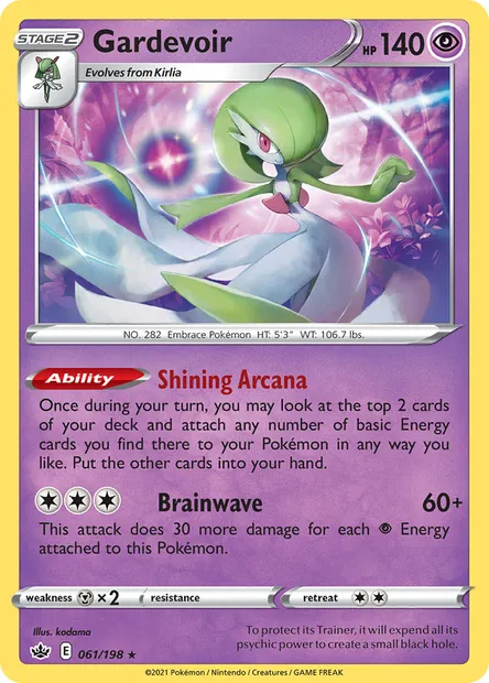 Gardevoir, Pokémon card CRE 61 — Chilling Reign set