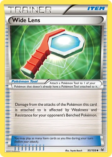 Wide Lens, Pokémon card ROS 95 — Roaring Skies set