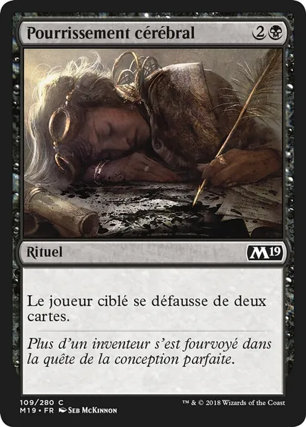 Pourrissement cérébral, carte Magic M19 109 — extension Core Set 2019