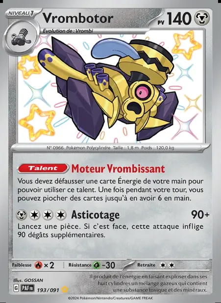 Vrombotor, carte Pokémon PAF 193 — extension Destinées de Paldea