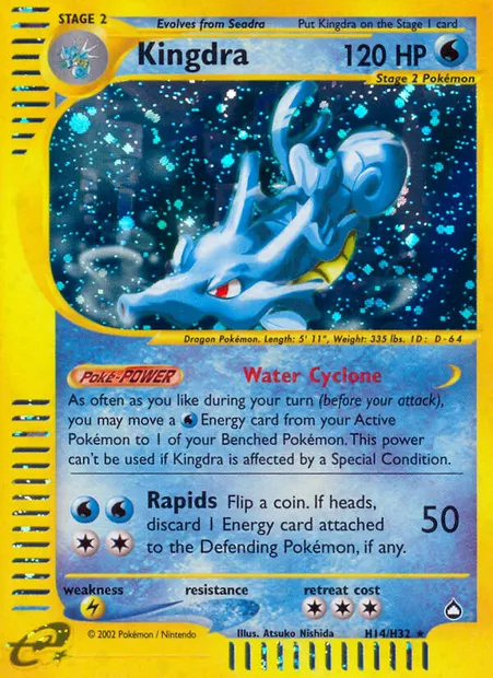 Kingdra, Pokémon card AQ H14 — Aquapolis set