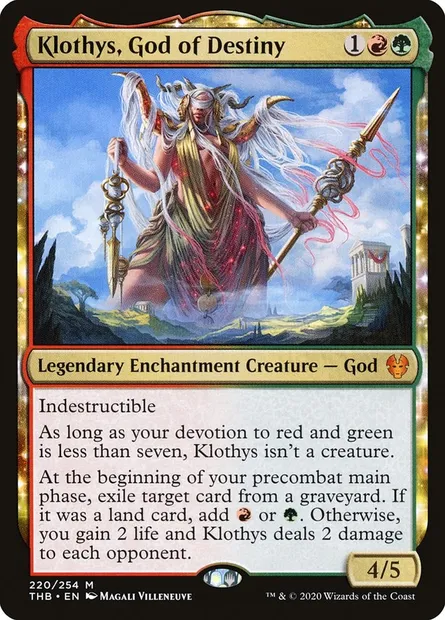 Klothys, God of Destiny, Magic card THB 220 — Theros Beyond Death set