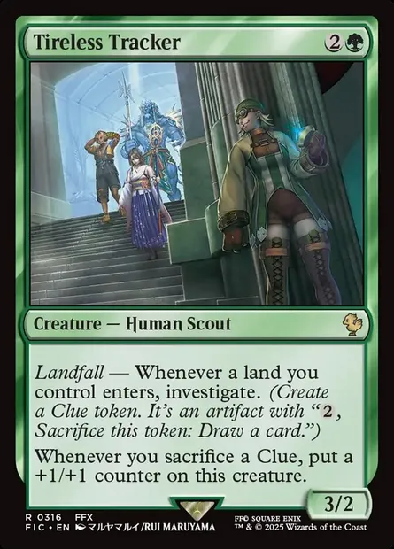 Tireless Tracker, Magic card FIC 316 — Final Fantasy Commander set