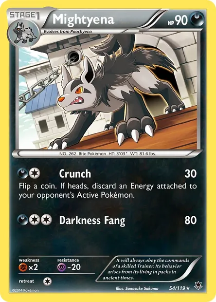 Mightyena, Pokémon card PHF 54 — Phantom Forces set