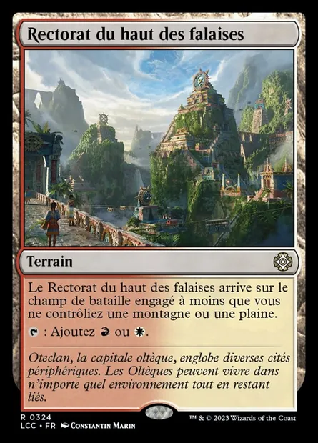 Rectorat du haut des falaises, carte Magic LCC 324 — extension The Lost Caverns of Ixalan Commander