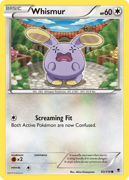 Whismur, Pokémon card PHF 83 — Phantom Forces set