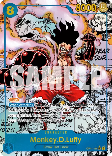 Monkey.D.Luffy, One Piece card OP11-118 — A FIST OF DIVINE SPEED set