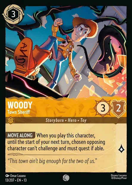 Woody - Town Sheriff, Disney Lorcana card CH13-013 — Attack of the Vine! set