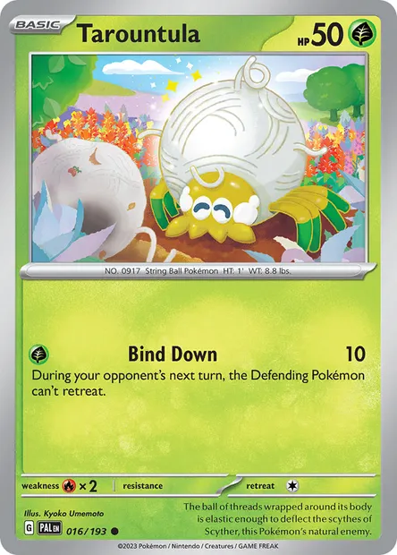 Tarountula, Pokémon card PAL 016 — Paldea Evolved set