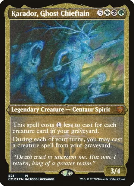 Karador, Ghost Chieftain, Magic card CMR 521 — Commander Legends set