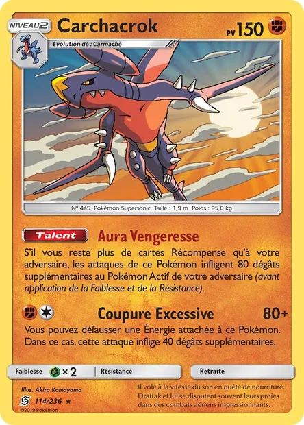 Carchacrok, carte Pokémon UNM 114 — extension Harmonie des Esprits