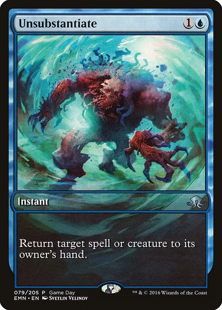Unsubstantiate, Magic card PEMN 79 — Eldritch Moon Promos set