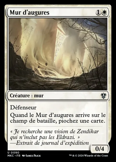 Mur d'augures, carte Magic MKC 90 — extension Murders at Karlov Manor Commander