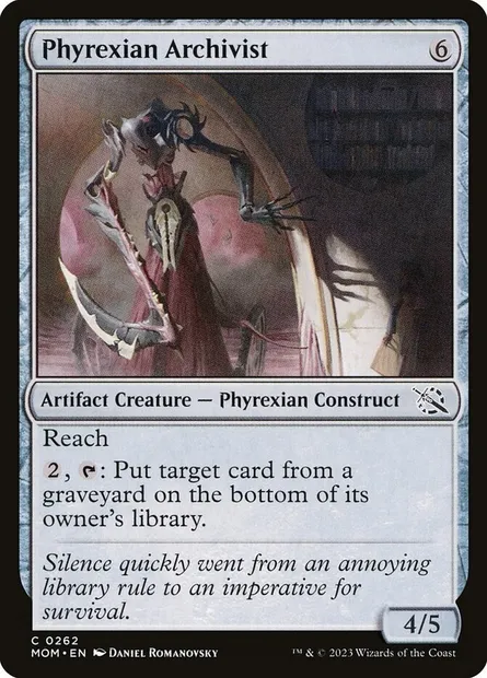 Phyrexian Archivist, Magic card MOM 262 — March of the Machine set