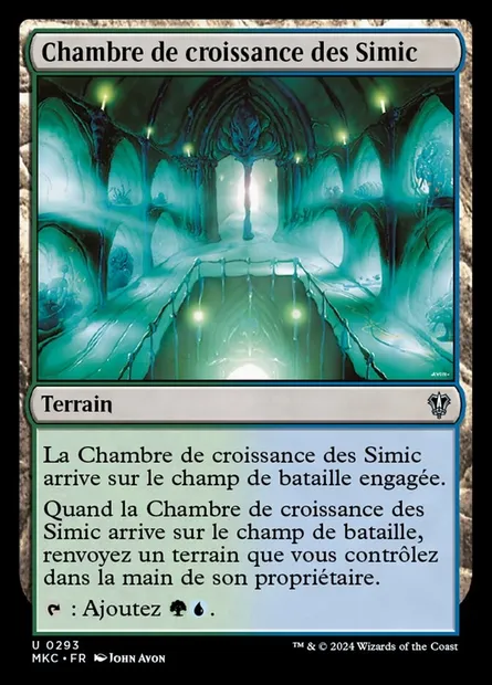 Chambre de croissance des Simic, carte Magic MKC 293 — extension Murders at Karlov Manor Commander