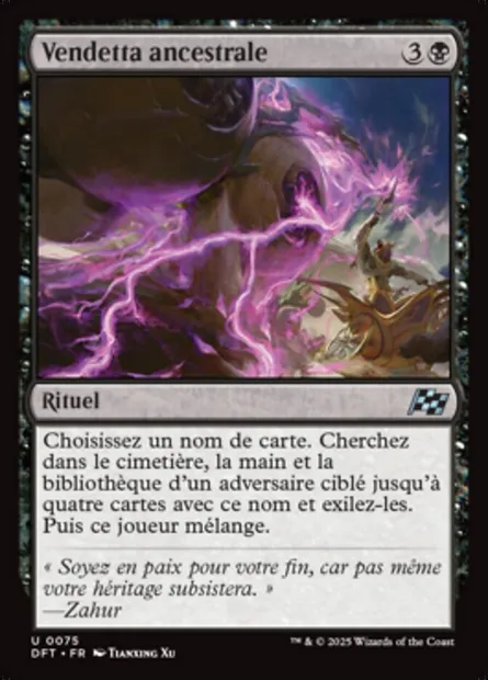 Vendetta ancestrale, carte Magic DFT 75 — extension Aetherdrift