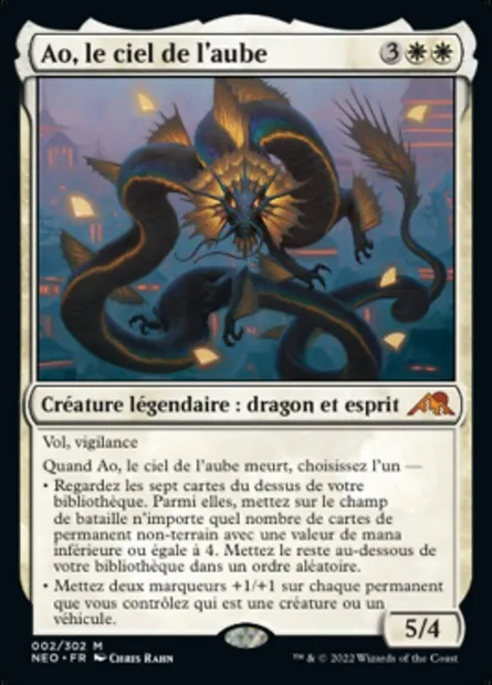 Ao, le ciel de l'aube, carte Magic NEO 2 — extension Kamigawa: La Dynastie Néon