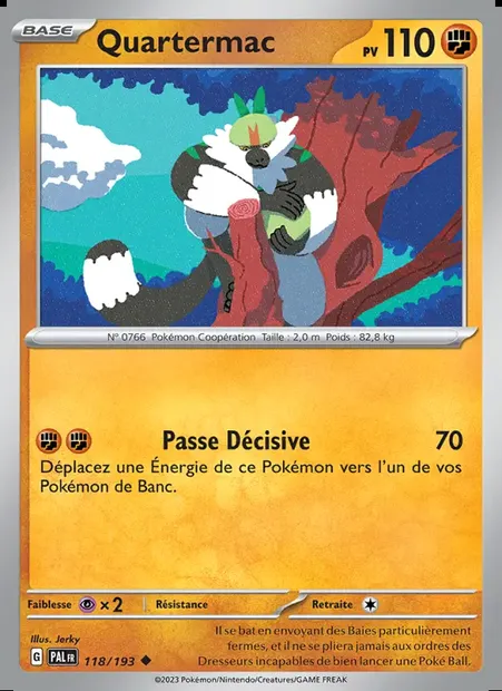 Quartermac, carte Pokémon PAL 118 — extension Évolutions à Paldea