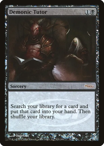 Demonic Tutor, Magic card G08 3 — Judge Gift Cards 2008 set