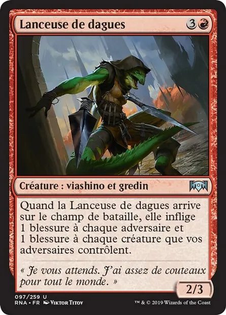 Lanceuse de dagues, carte Magic RNA 97 — extension L'allégeance de Ravnica