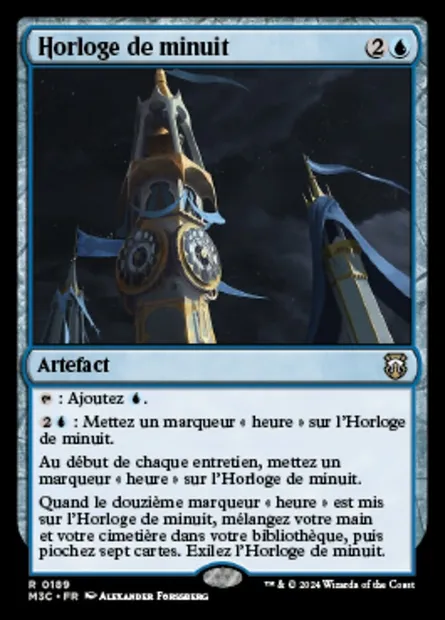 Horloge de minuit, carte Magic M3C 189 — extension Modern Horizons 3 Commander