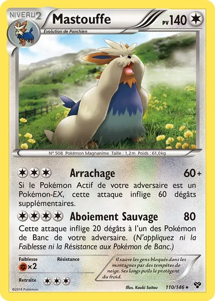 Mastouffe, carte Pokémon XY 110 — extension XY