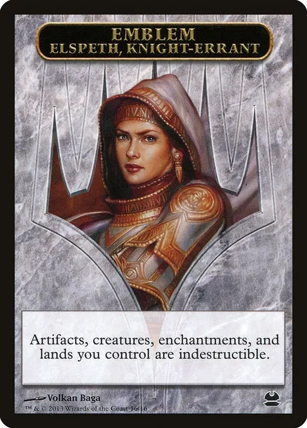 Elspeth, Knight-Errant Emblem, carte Magic TMMA 16 — extension Modern Masters Tokens