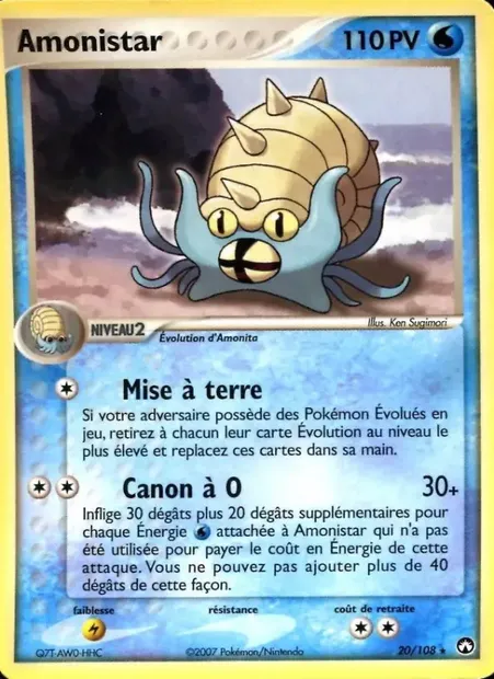 Amonistar, carte Pokémon PK 20 — extension EX Gardiens du Pouvoir